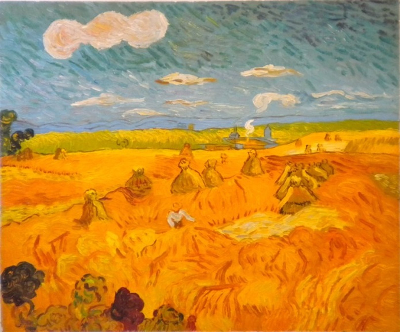 Van Gogh Il Campo Di Grano Quadro campo di grano con covoni di Van Gogh, falso d'autore 60x50cm